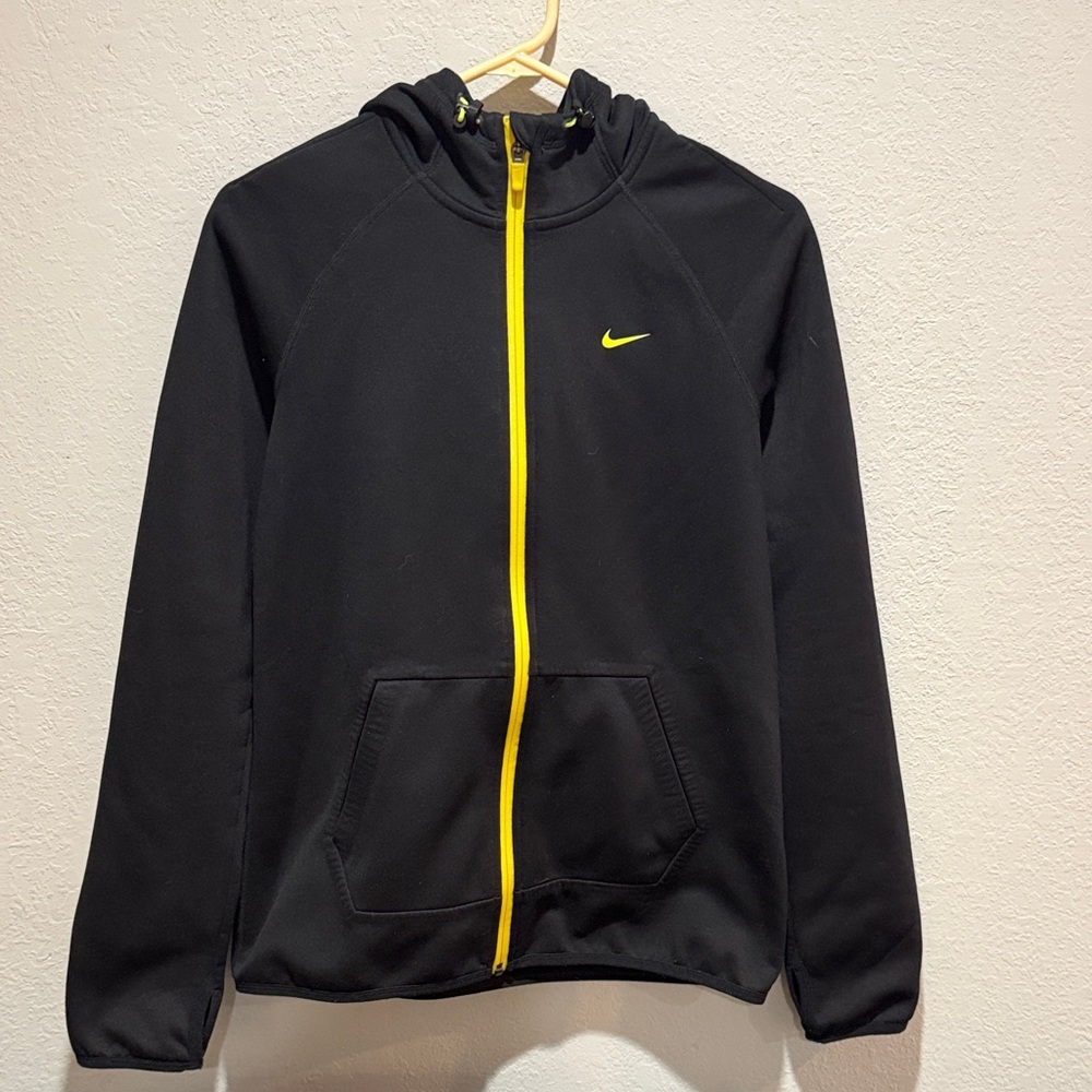 Nike Women’s Zip Hoodie Black with Yellow Details